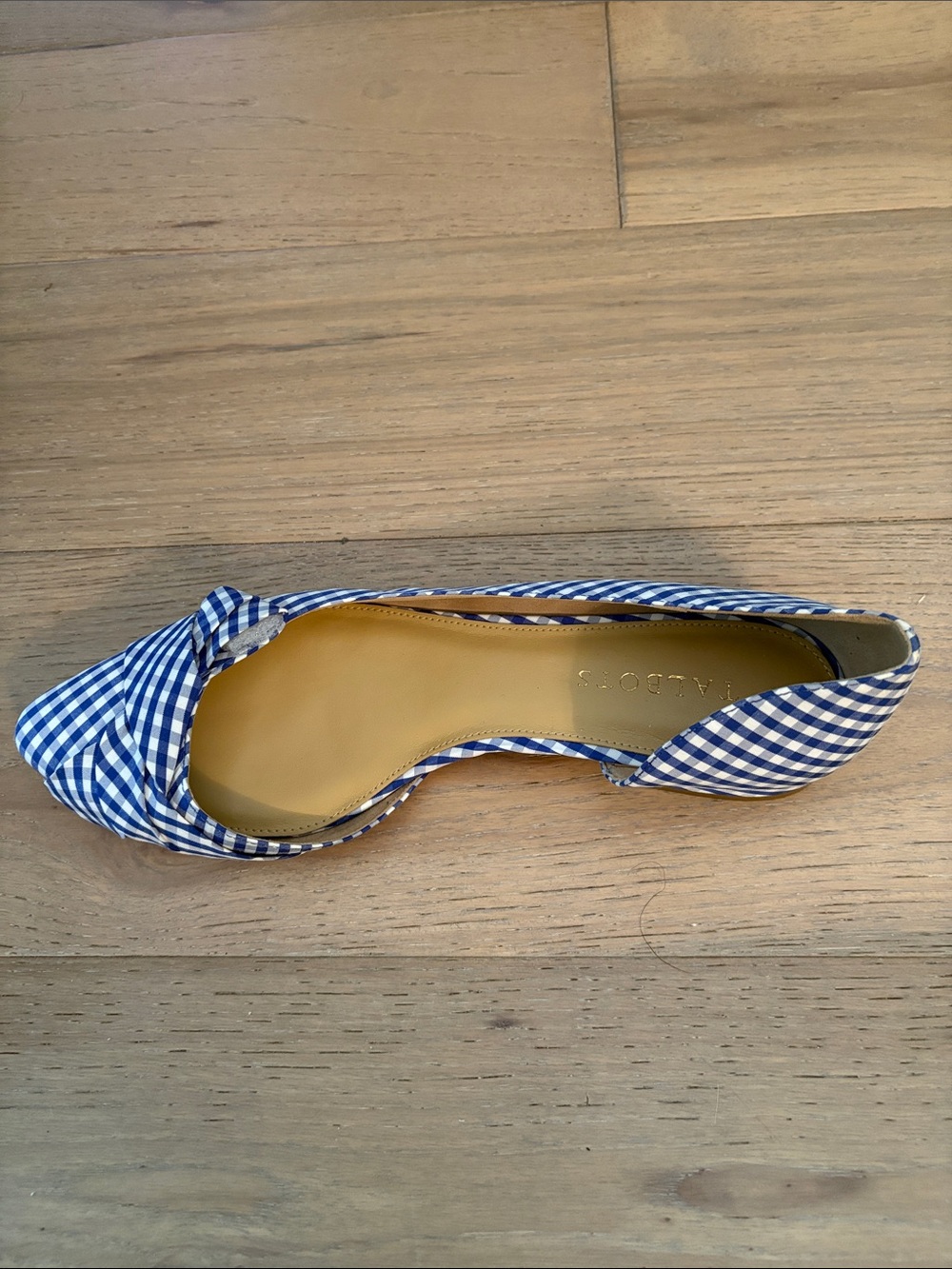 Talbots Blue and White Gingham Pointed D'Orsay Flats - Picture 5 of 5
